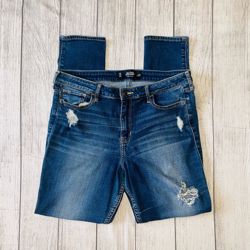 Hollister Women's Skinny Jeans - Dark Blue
